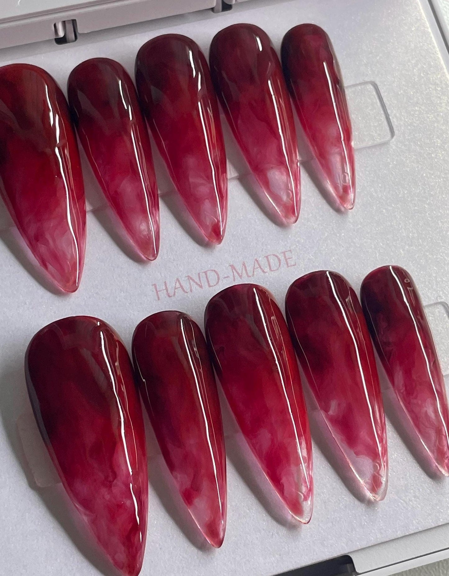 Blood Spill || Halloween Nails || Luxury Press On Nails | Reusable | Hand Painted | Made by WitchyWonders&Wares