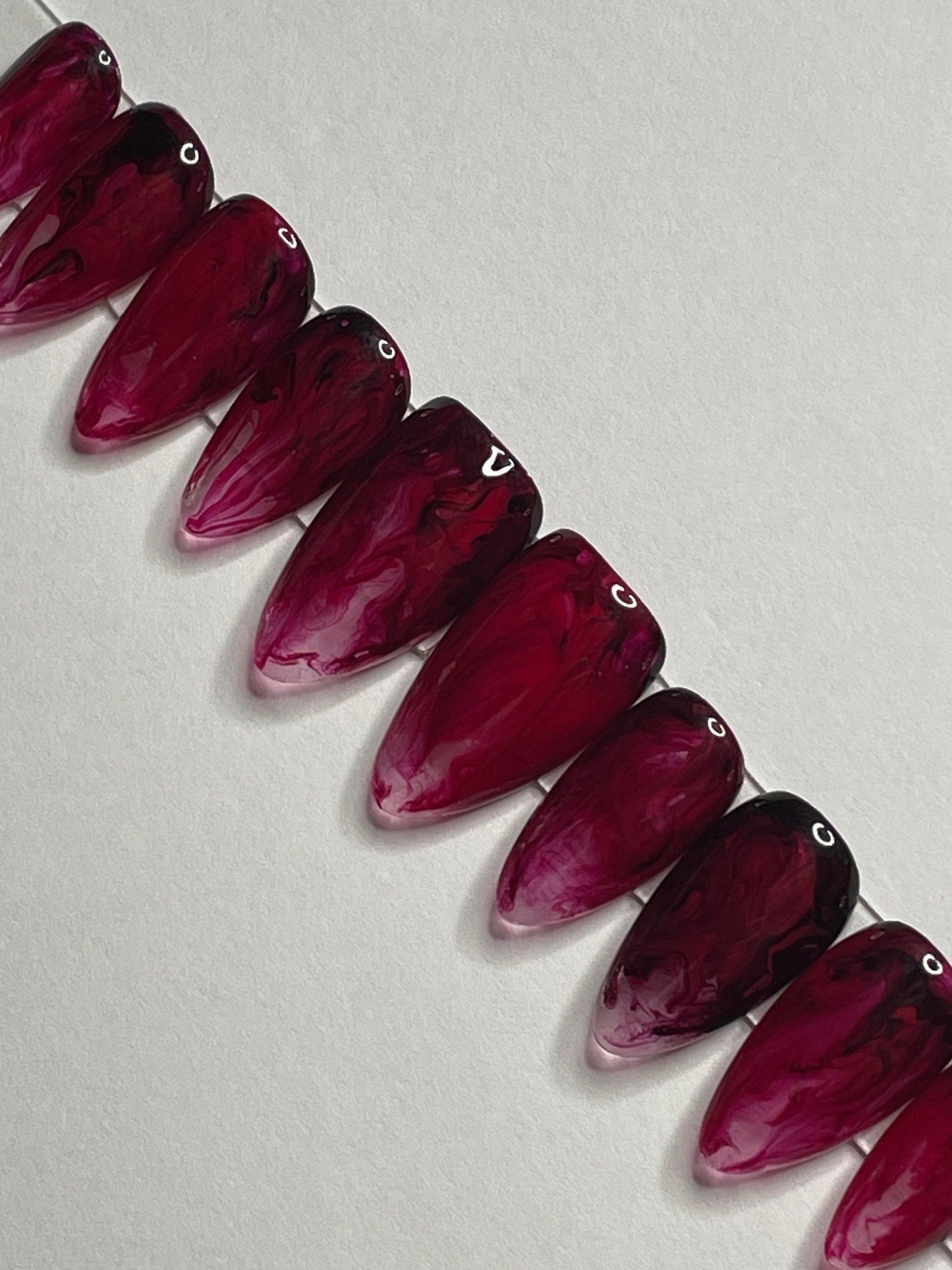 Blood Spill || Halloween Nails || Luxury Press On Nails | Reusable | Hand Painted | Made by WitchyWonders&Wares