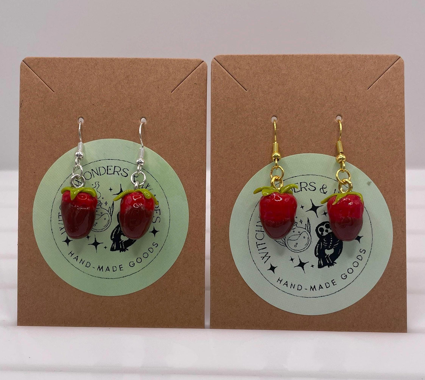 Chocolate Covered Strawberry || Cute/Funny Earrings || Handmade by WitchyWonders&Wares