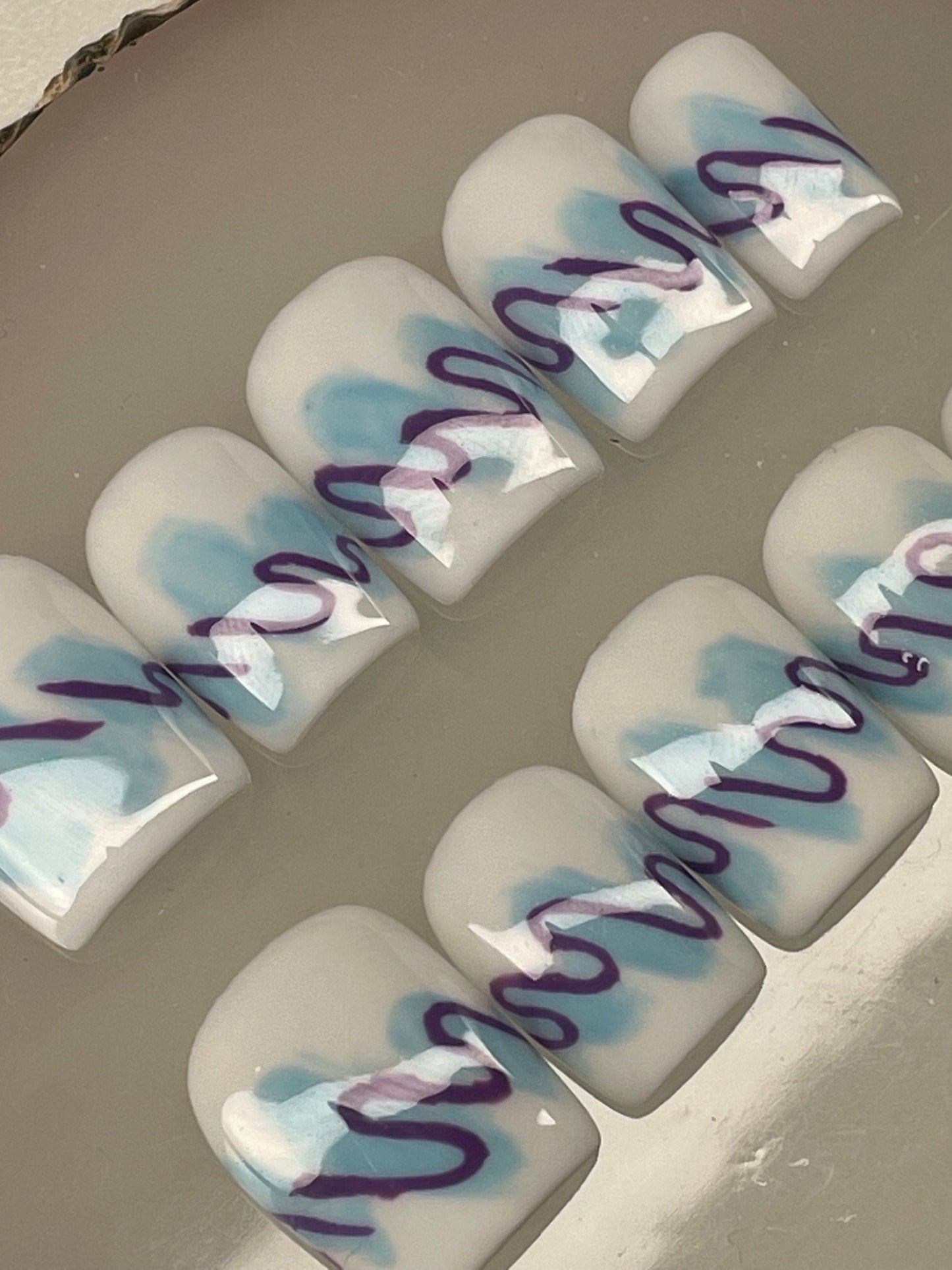 90s Cup || Luxury Press On Nails | Reusable | Hand Painted | Made by WitchyWonders&Wares