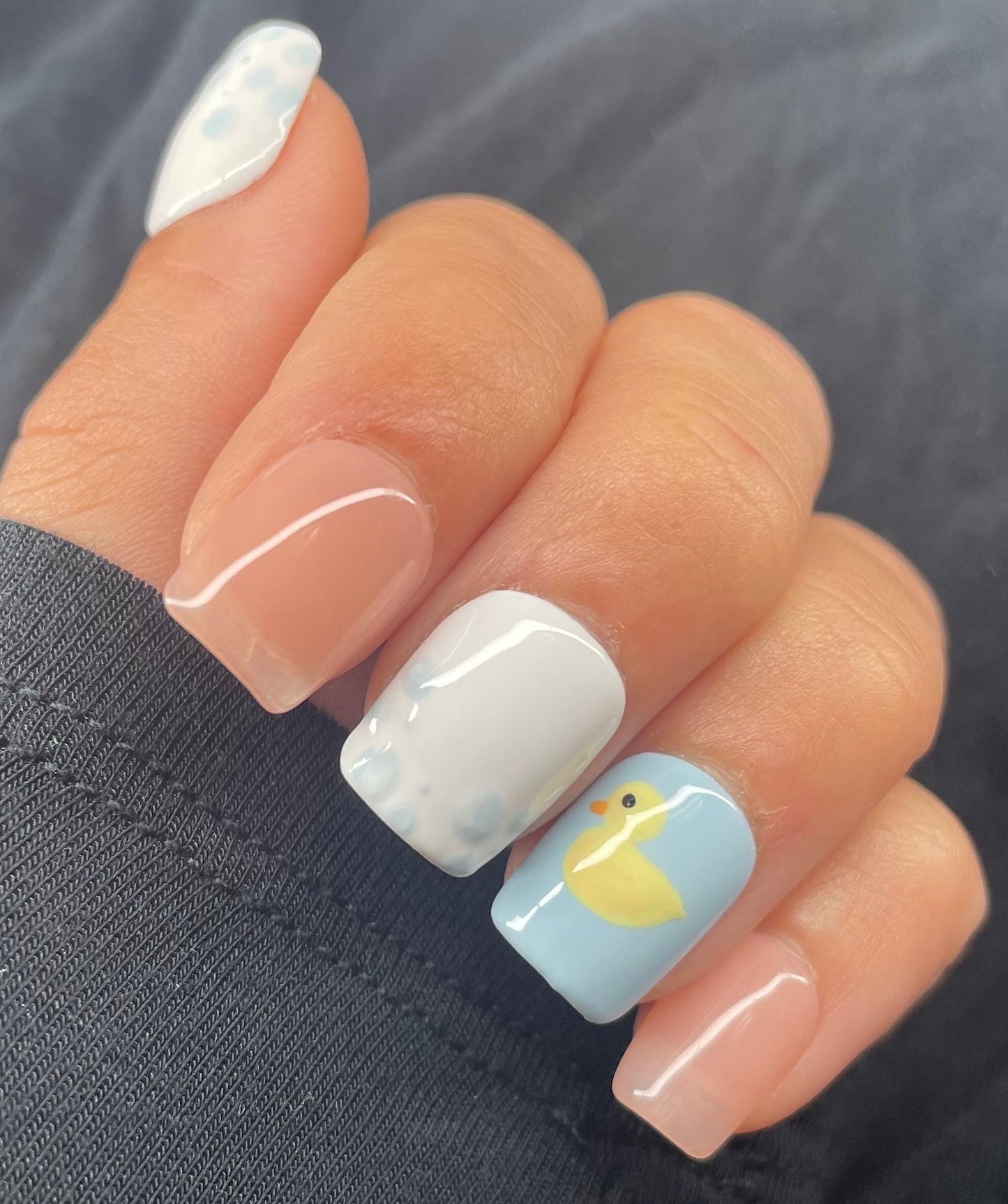 Bubble Bath || Luxury Press On Nails | Reusable | Hand Painted | Made by WitchyWonders&Wares