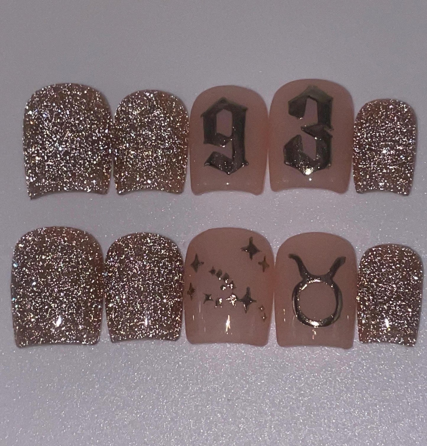 Birthday Nails || Customizable || Luxury Press On Nails | Reusable | Hand Painted | Made by WitchyWonders&Wares