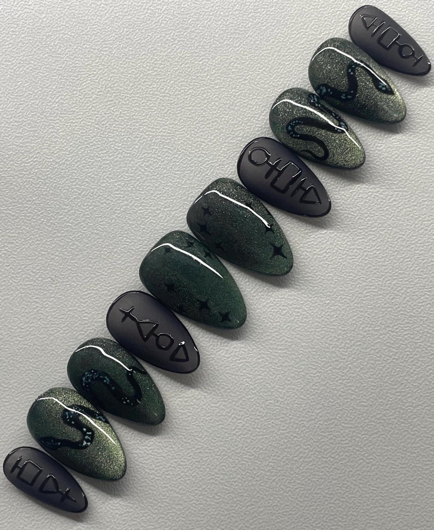 Villain || Fandom Nails || Luxury Press On Nails | Reusable | Hand Painted | Made by WitchyWonders&Wares