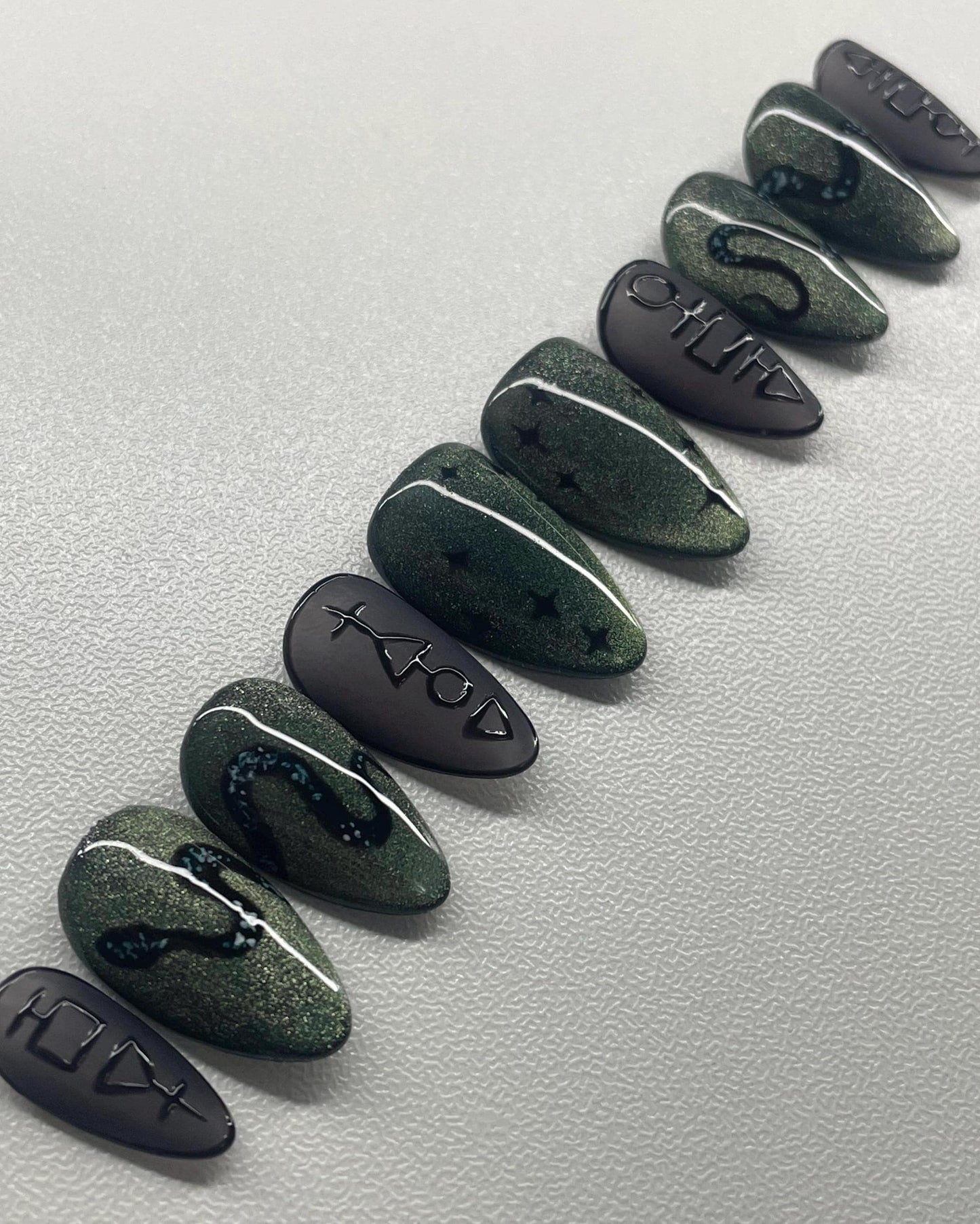 Villain || Fandom Nails || Luxury Press On Nails | Reusable | Hand Painted | Made by WitchyWonders&Wares