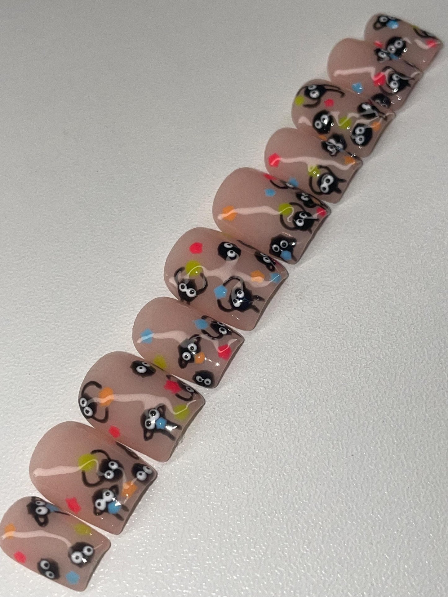 Soot Sprites || Luxury Press On Nails | Reusable | Hand Painted | Made by WitchyWonders&Wares