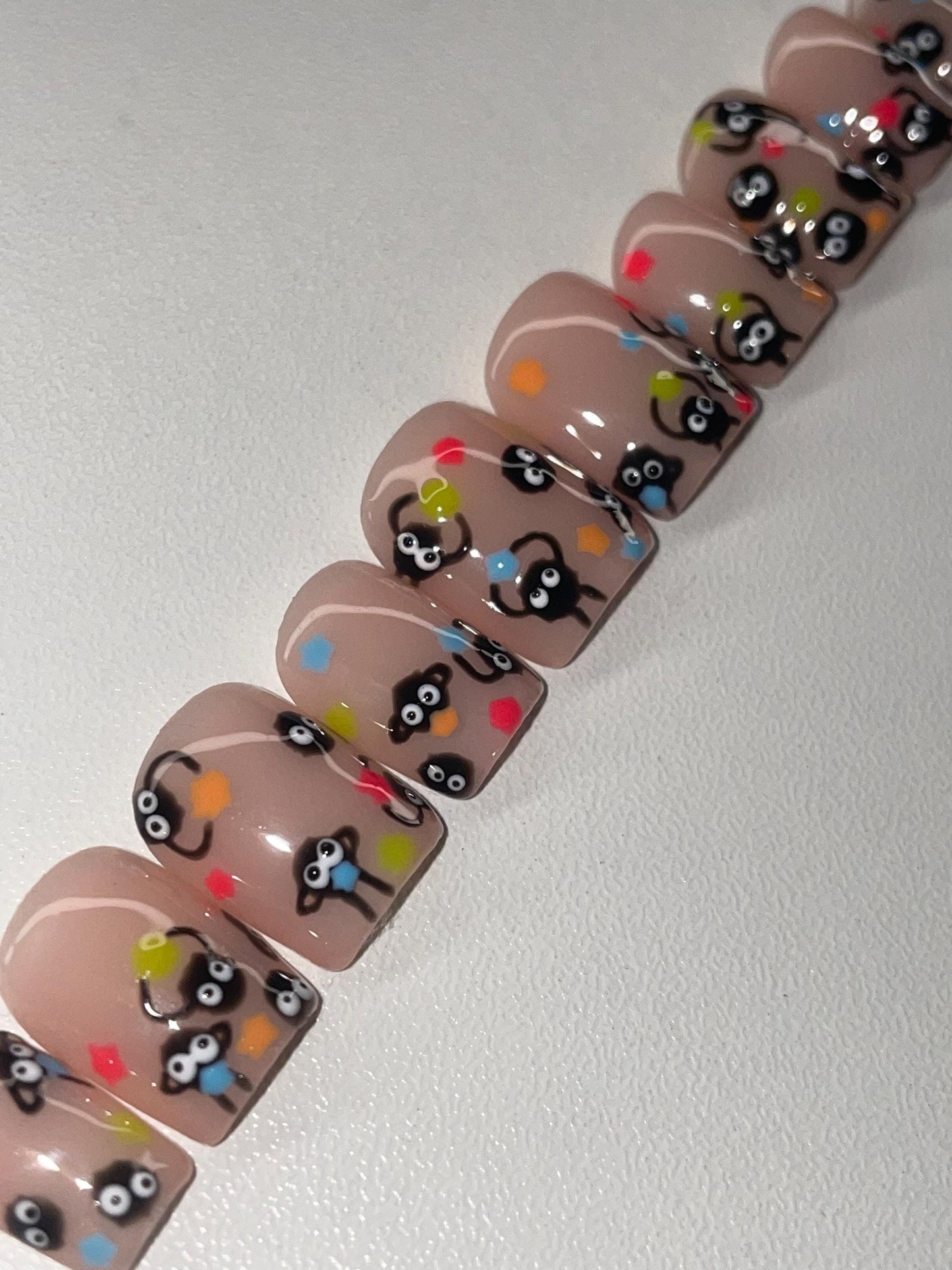 Soot Sprites || Luxury Press On Nails | Reusable | Hand Painted | Made by WitchyWonders&Wares
