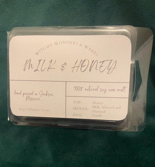 Milk and Honey || Soy Wax Melt || Vegan || Hand-Poured || WitchyWonders&Wares