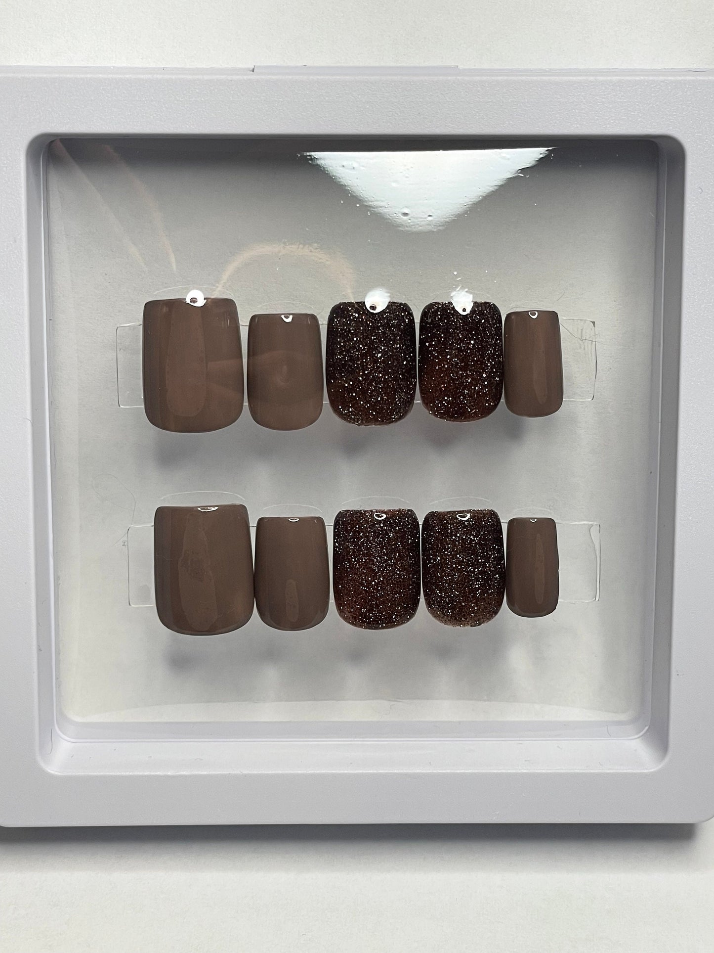 Root Beer || Fall Nails || Luxury Press On Nails | Reusable | Hand Painted | Made by WitchyWonders&Wares
