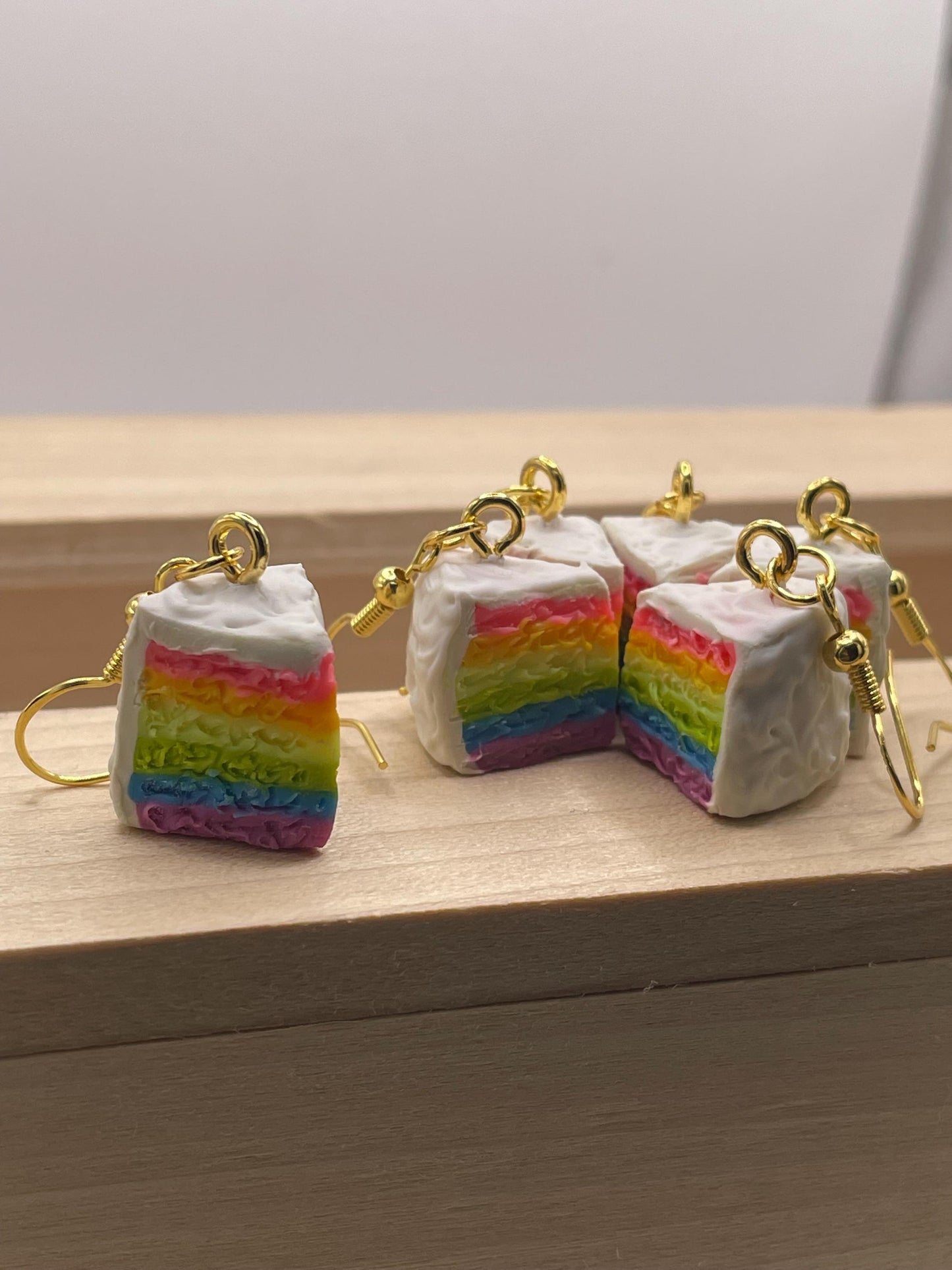 Rainbow Cake Earrings || Pride Earrings || Handmade by WitchyWonders&Wares