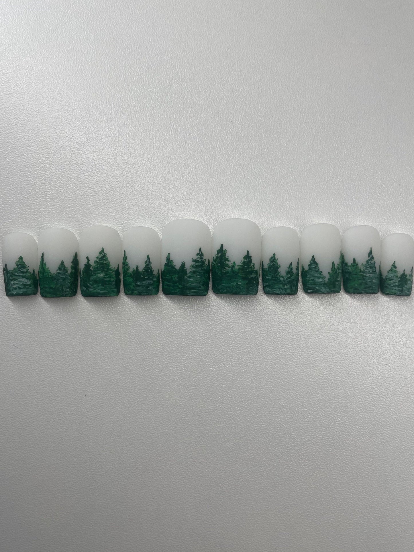 Frosty Woods || Luxury Press On Nails | Reusable | Hand Painted | Made by WitchyWonders&Wares