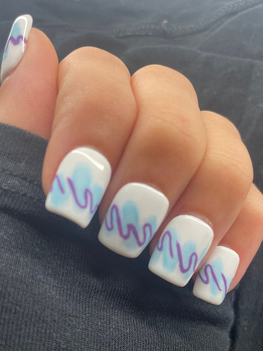 90s Cup || Luxury Press On Nails | Reusable | Hand Painted | Made by WitchyWonders&Wares