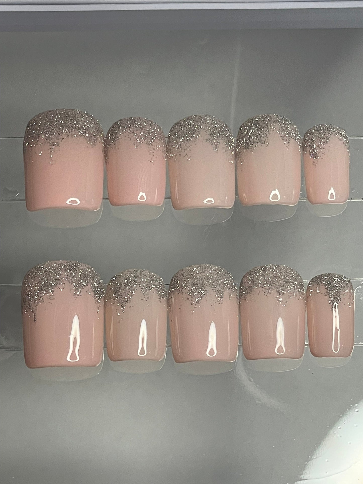 Diamond Drip || Wedding Nails || Luxury Press On Nails | Reusable | Hand Painted | Made by WitchyWonders&Wares