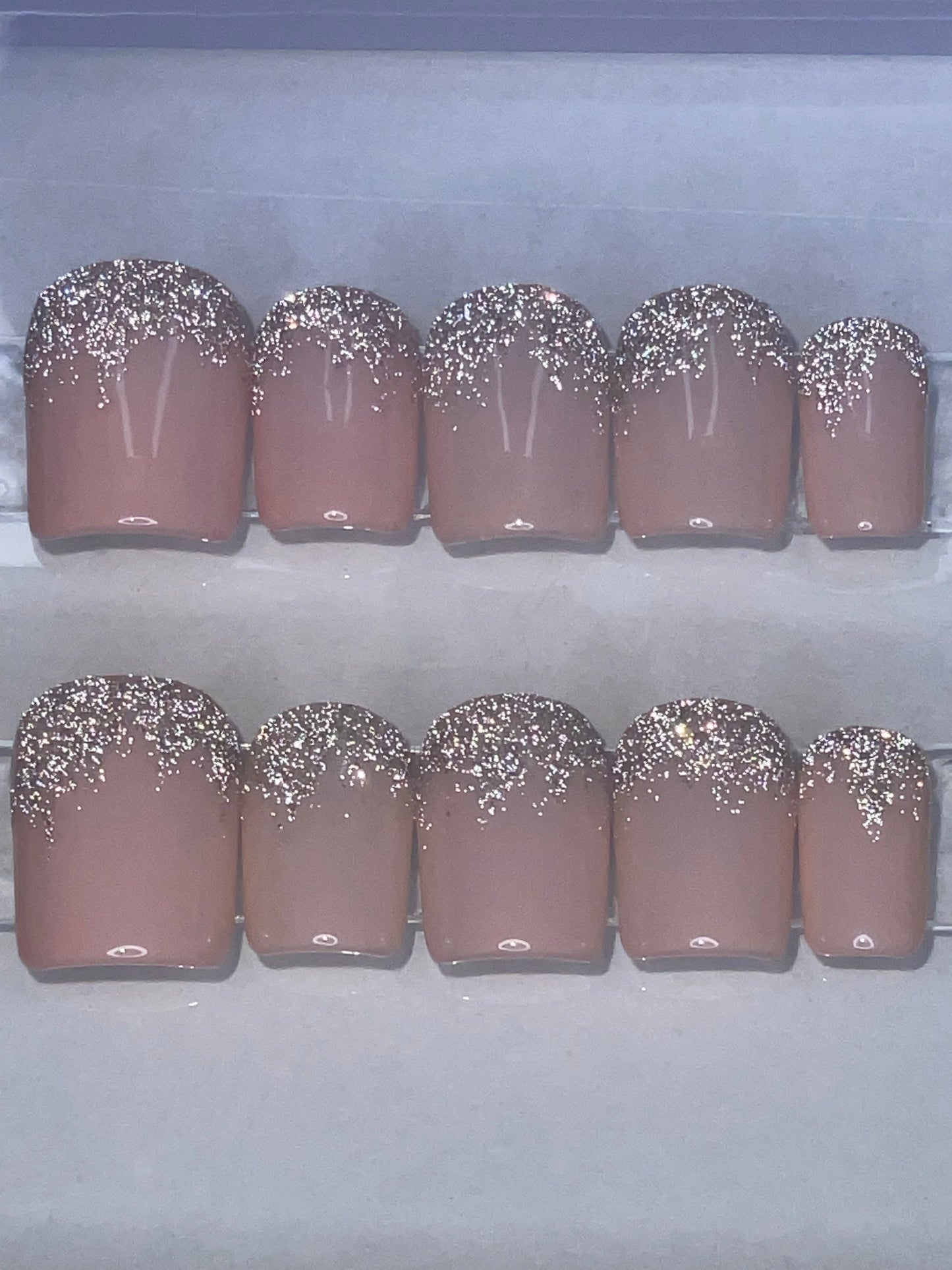 Diamond Drip || Wedding Nails || Luxury Press On Nails | Reusable | Hand Painted | Made by WitchyWonders&Wares