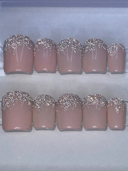 Diamond Drip || Wedding Nails || Luxury Press On Nails | Reusable | Hand Painted | Made by WitchyWonders&Wares