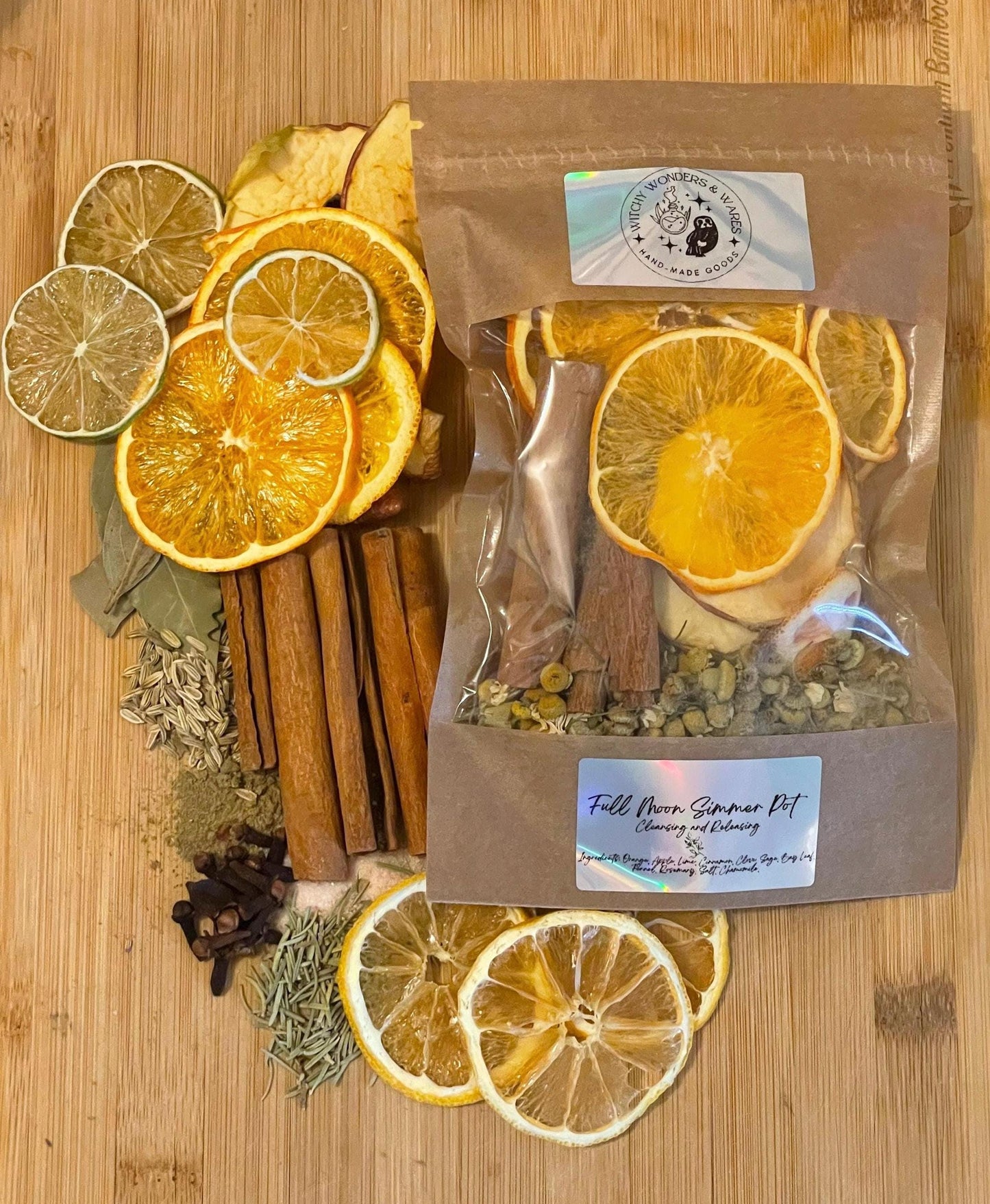 Intention Simmer Pot Kit || Full Moon Cleansing and Releasing || Spell Simmer Pot Kit || WitchyWonders&Wares